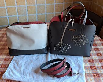 Borsa Desigual double face bordeau/grigia
