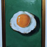 Quadro arte minimalista dipinto a mano uovo