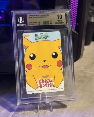 Carta Telefonica Pokémon Pikachu 1998 BGS 10