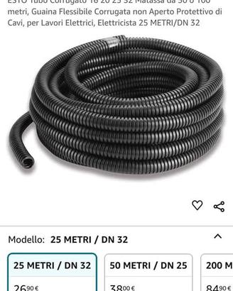 25 metri corrugato forassite 32 mm nuovo