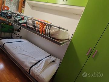 cameretta con letti a castello a scomparsa clei. 