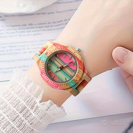 Orologio da Donna in Bambù Multicolore