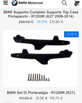 SUPPORTI VALIGE LATERALI BMW R1200R