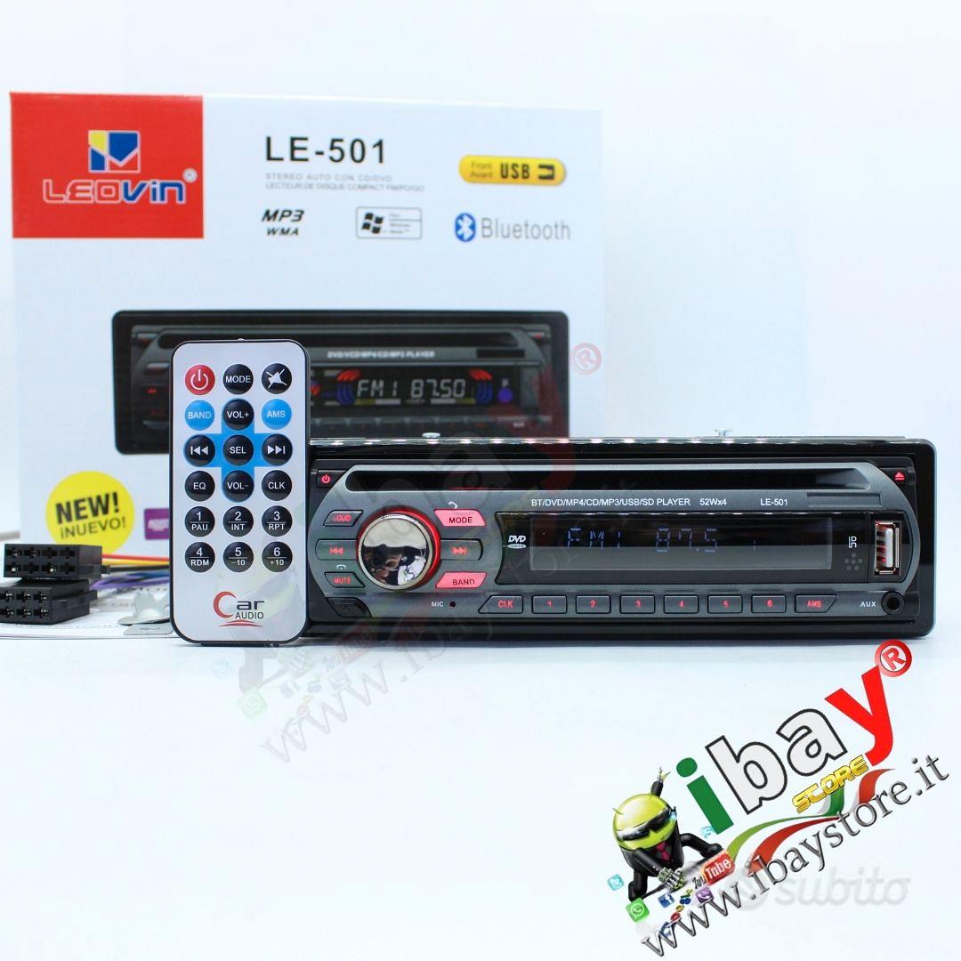 Autoradio Stereo Per Macchina Auto Radio 52w X 4 Fm Mp3 Usb Sd/mmc Dvd Cd  Aux 