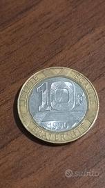 Moneta 10 franchi - Repubblica francese 1990