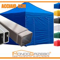 Gazebo 3x3 impermeabile richiudibile acciaio 4cm