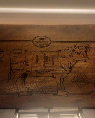 Tagliere Vintage in Legno Massiccio - "Boucherie d