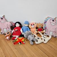 Lotto 10 peluche misti con TY, Jerry, unicorno