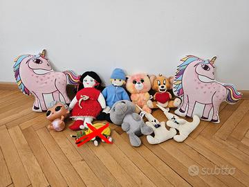 Lotto 10 peluche misti con TY, Jerry, unicorno