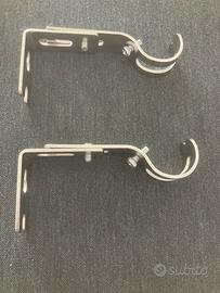 Coppia supporti acciaio inox per asta tende