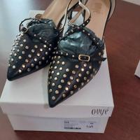scarpe nere in vera pelle con borchie nr.40 
