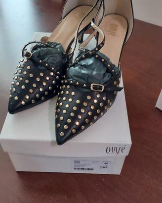 scarpe nere in vera pelle con borchie nr.40 