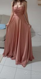 Abito elegante lungo Ladivine rosa satinato