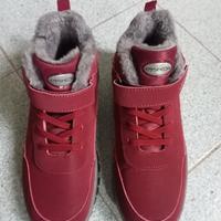 scarponcini imbottiti senza lacci bordeaux 