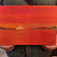 Quadro "Tramonto" - Olio su Tela (30x20 cm)
