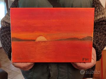 Quadro "Tramonto" - Olio su Tela (30x20 cm)