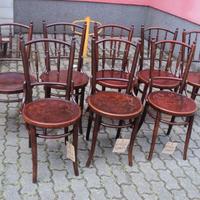 sedie thonet gruppo di 8 pezzi intarsiate