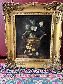 Quadro tela ad olio con cornice - epoca fine 800