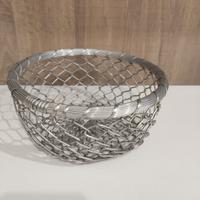 Cestino intrecciato in metallo porta pane o altro