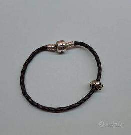 Bracciale Pandora in Pelle Intrecciata e Argento