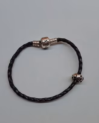 Bracciale Pandora in Pelle Intrecciata e Argento