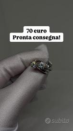 Anello solitario in argento925 con moissanite