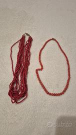 Collane in orallo rosso