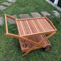 Carrello porta vivande legno giardino piscina