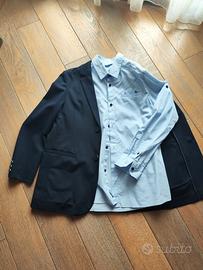 Giacca BRUMS blu e camicia azzurra Mek 12 anni