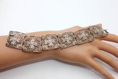 Stupendo Bracciale anni 20 filigrana argento