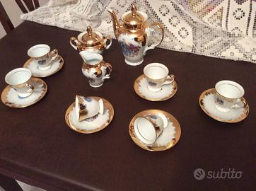 Servizio da 6 caffé in porcellana/0ro usato