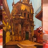 Quadro pittura ad olio chiesa lecce
