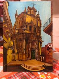 Quadro pittura ad olio chiesa lecce