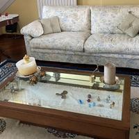 Tavolino legno con cassetto specchiato