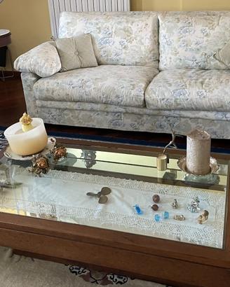 Tavolino legno con cassetto specchiato