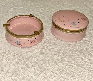 Set Fumo e Portagioie Vintage Anni 70/80 Rosa/Oro