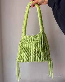 Borsa uncinetto Handmade verde lime