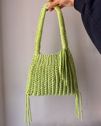 Borsa uncinetto Handmade verde lime