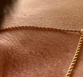 COLLANA FUNE CORDA IN ORO 18 KT, 2 MM.
