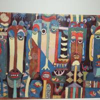 Batik africano originale con immagini di maschere