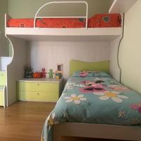 Cameretta ragazzi letto soppalco 250x250 cm