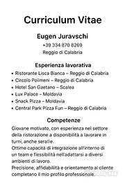 Cameriere/Cucina/Bar