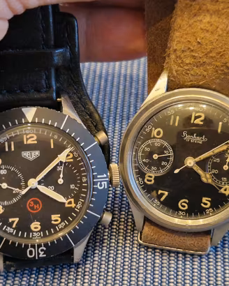Historic German military chronos HEUER & HANHART