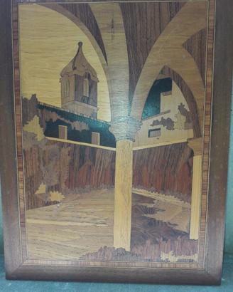 Quadretto mosaico in legno - arte fiorentina