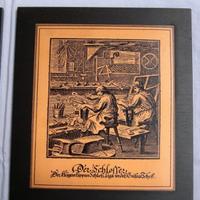 Antico quadro in rame Der Schlosser, Fabbro