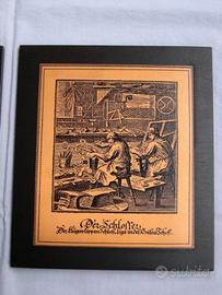 Antico quadro in rame Der Schlosser, Fabbro