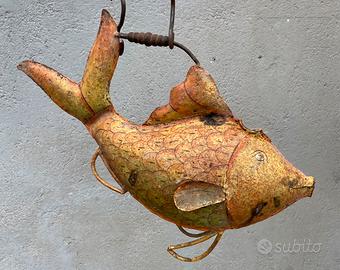 Innaffiatoio scultura del 900 a forma di pesce