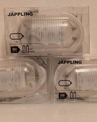 3x luci led Ikea a batterie per armadio