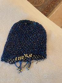 Cuffietta di perline blu scuro