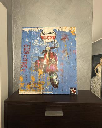 Quadro stampa su legno vespa